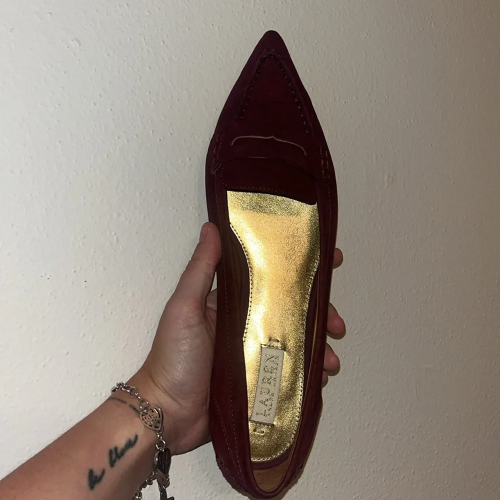 LAUREN by RALPH LAUREN Maroon Size 9 Suede Flats - Picture 5 of 7